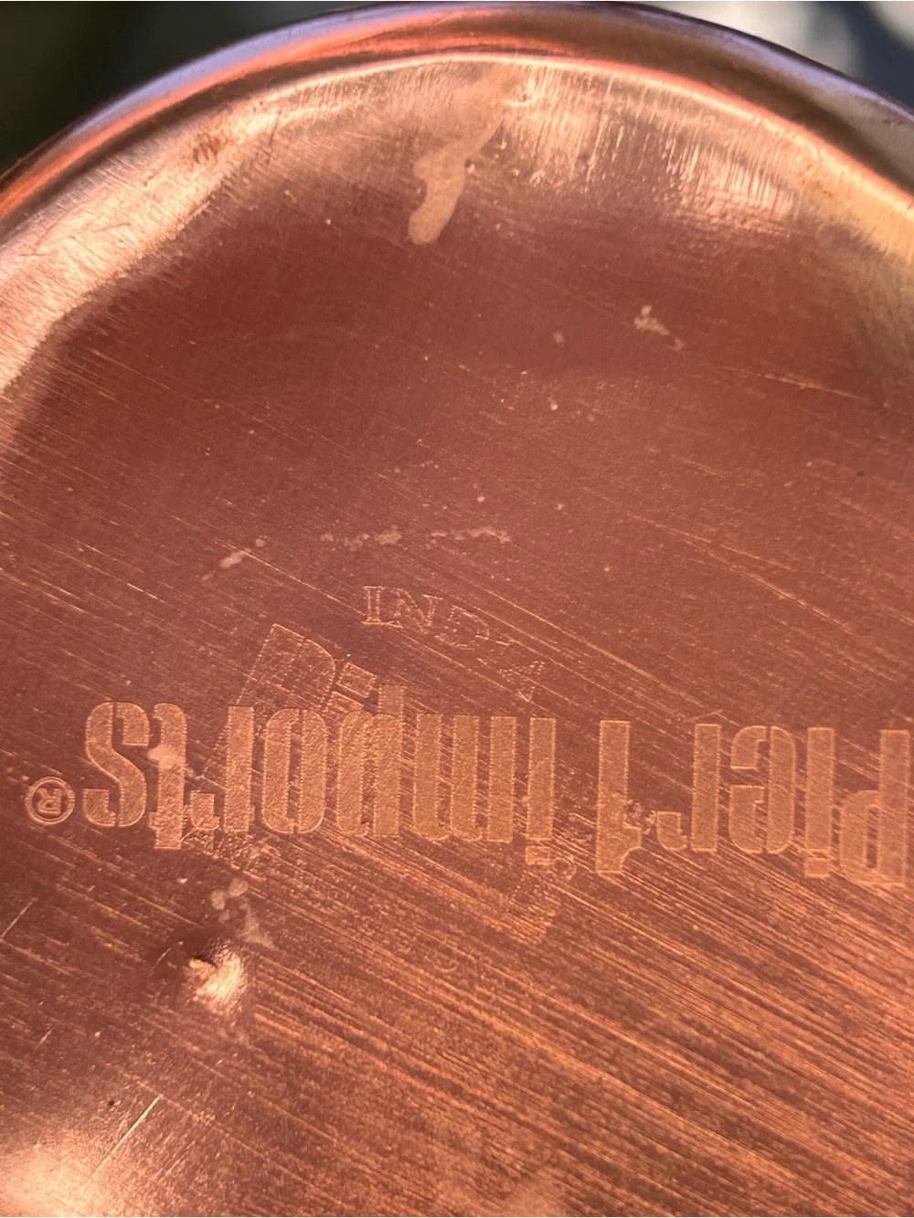 Vintage Pier 1 imports, Pilsner made in India copper stainless steel